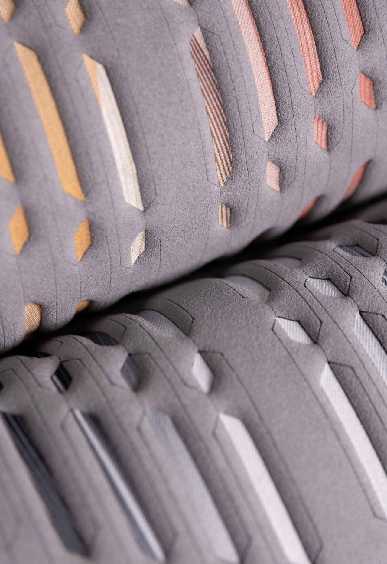 Persona 2: The Energisers. This Sage Automotive Interiors (US) fabric blends modern geometric patterns with inviting hues of Clay and Wax Paper.