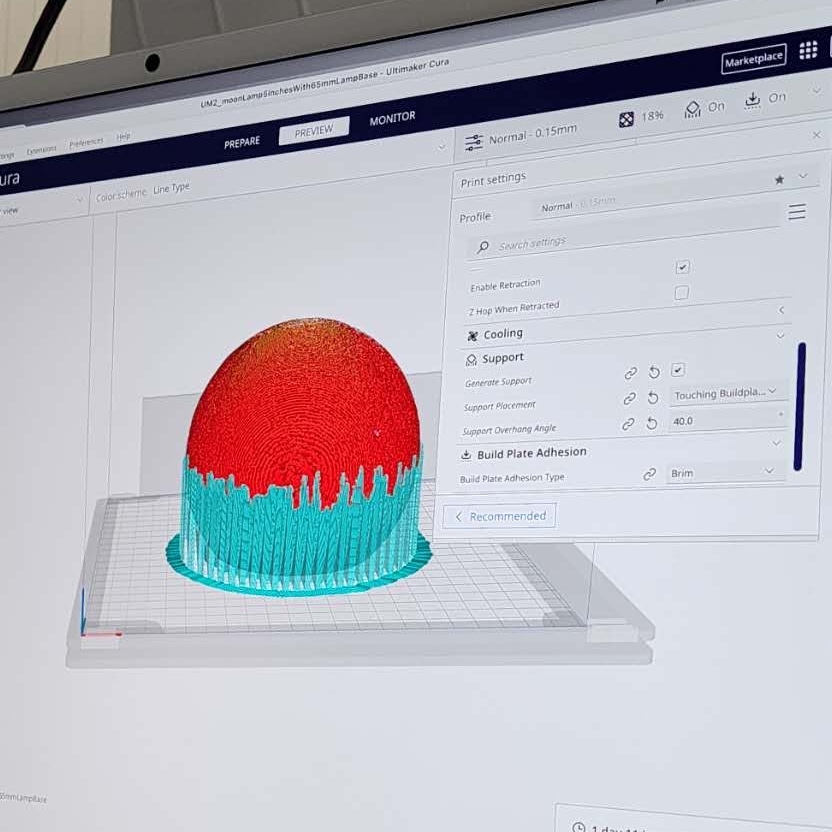 3D printing the moon model