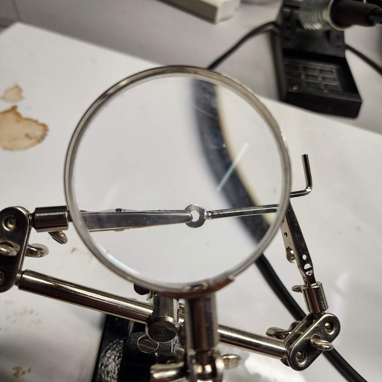 Solder the potentiometer knob piece together.